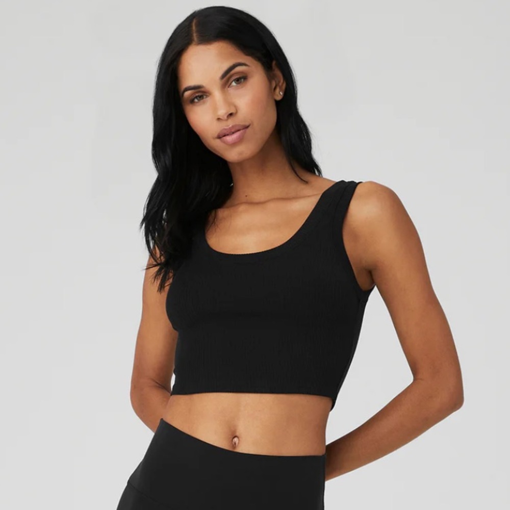 ALO Yoga Ribbed Wellness Tank - Black